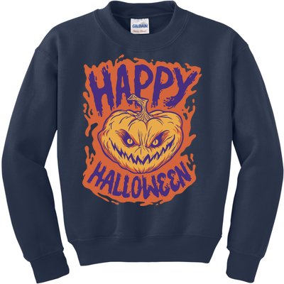 Happy Halloween Spooky Pumpkin Kids Sweatshirt