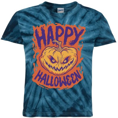 Happy Halloween Spooky Pumpkin Kids Tie-Dye T-Shirt