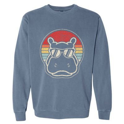 Hippo Hippopotamus Sunglass Garment-Dyed Sweatshirt