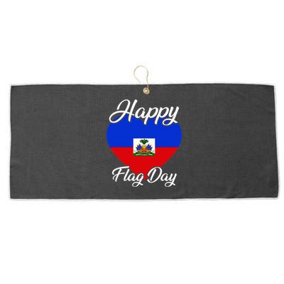 Haiti Heritage Since 1804 Proud Zoe Happy Haitian Flag Day Large Microfiber Waffle Golf Towel