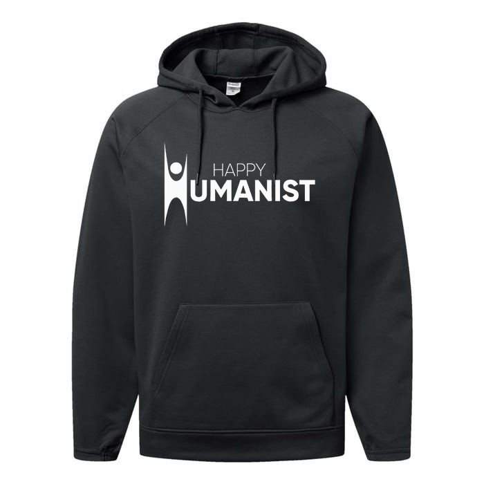 Happy Humanist Symbol Atheist Atheism Secular Performance Fleece Hoodie