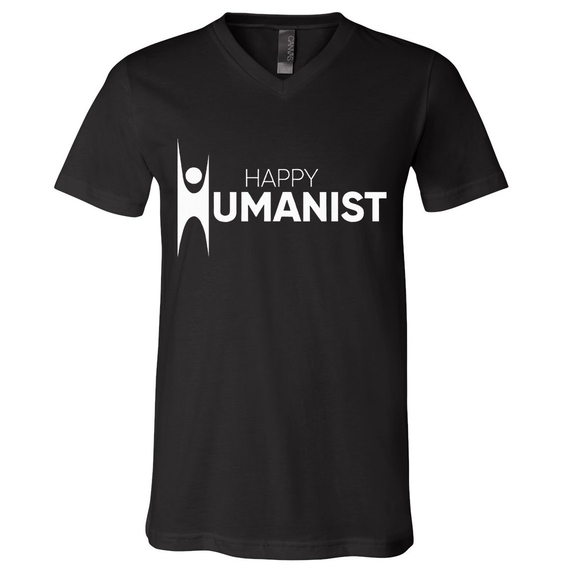 Happy Humanist Symbol Atheist Atheism Secular V-Neck T-Shirt
