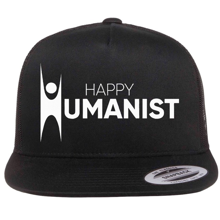 Happy Humanist Symbol Atheist Atheism Secular Flat Bill Trucker Hat