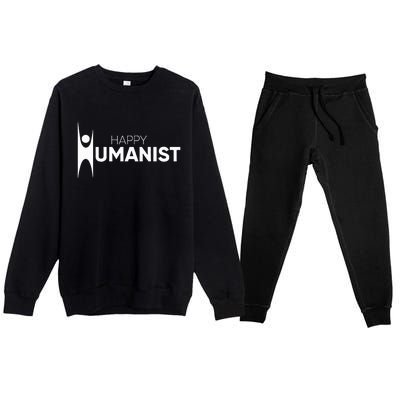 Happy Humanist Symbol Atheist Atheism Secular Premium Crewneck Sweatsuit Set