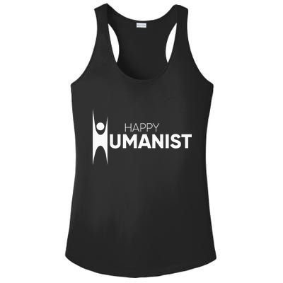 Happy Humanist Symbol Atheist Atheism Secular Ladies PosiCharge Competitor Racerback Tank