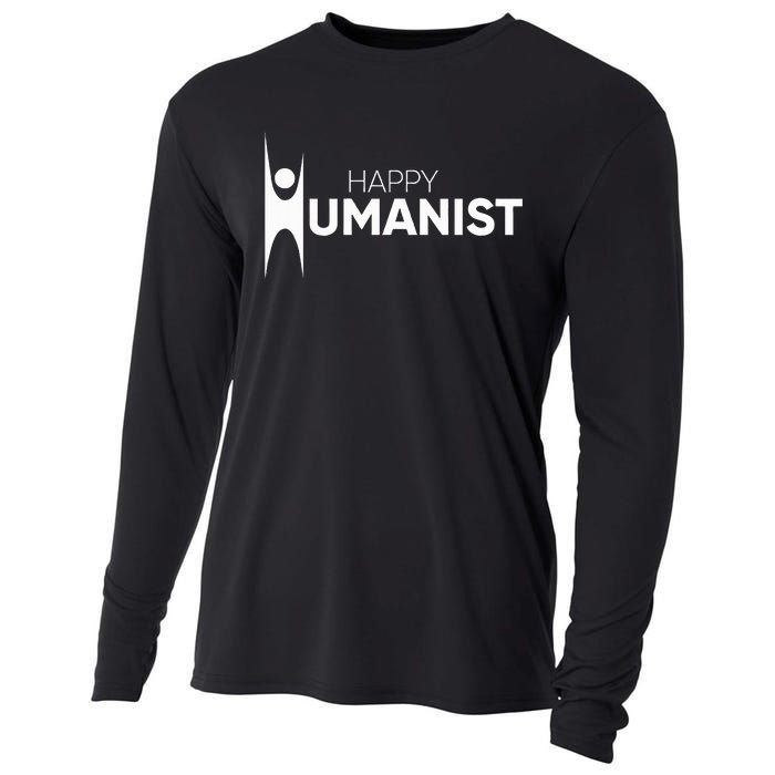 Happy Humanist Symbol Atheist Atheism Secular Cooling Performance Long Sleeve Crew