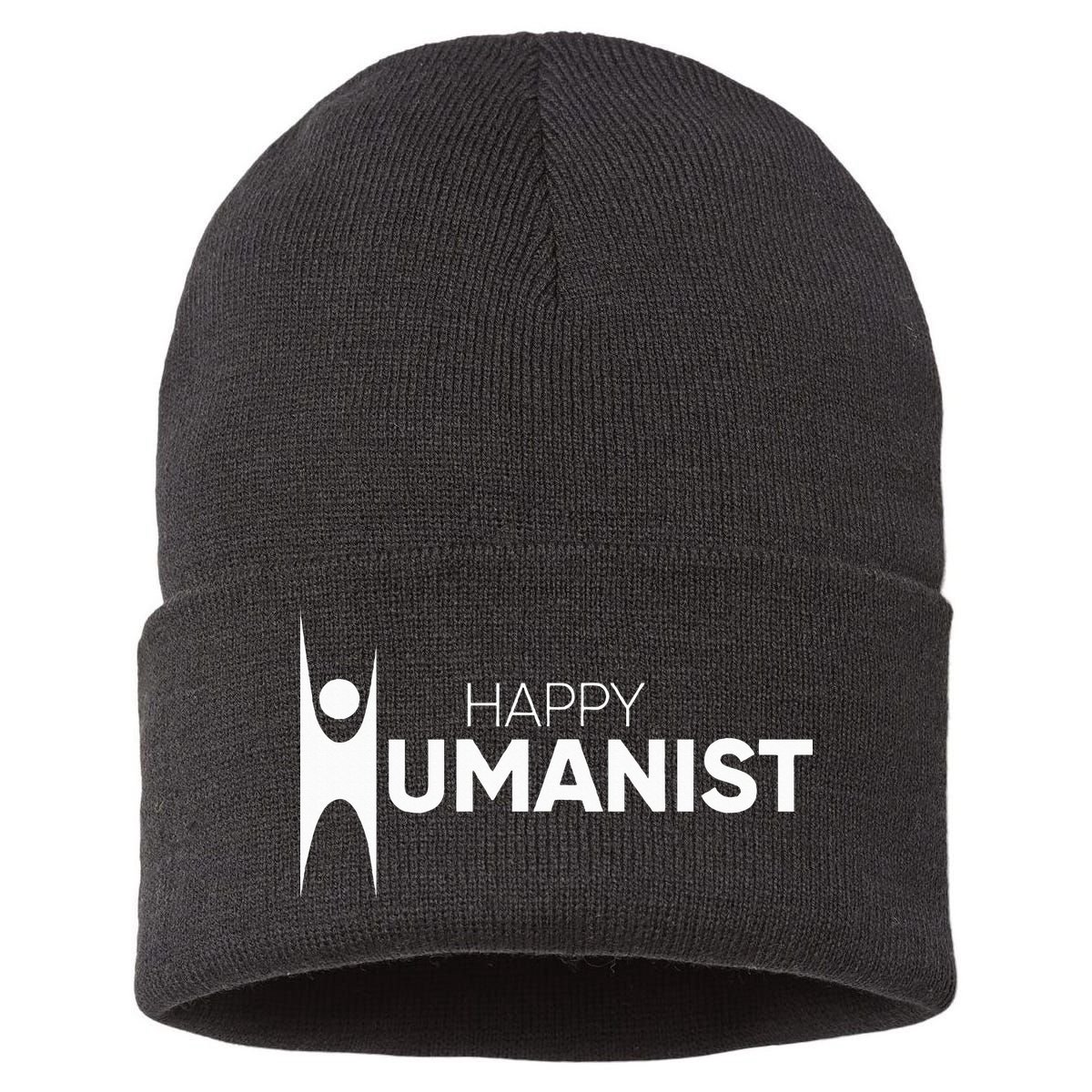 Happy Humanist Symbol Atheist Atheism Secular Sustainable Knit Beanie