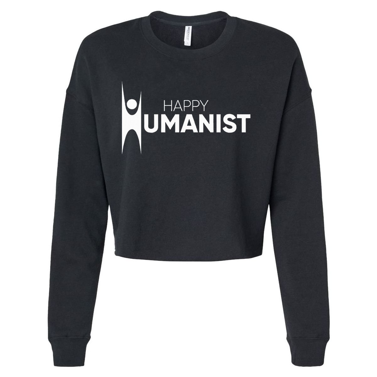Happy Humanist Symbol Atheist Atheism Secular Cropped Pullover Crew