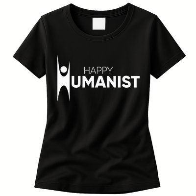 Happy Humanist Symbol Atheist Atheism Secular Womens T-Shirt