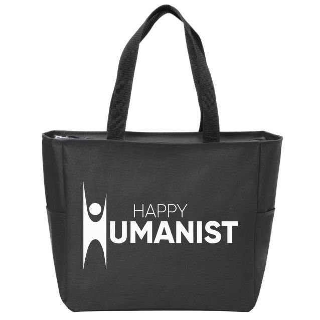 Happy Humanist Symbol Atheist Atheism Secular Zip Tote Bag