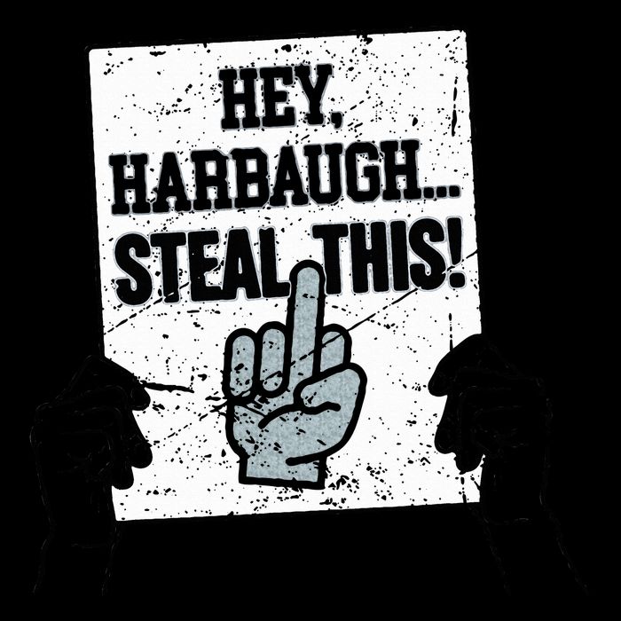 hey harbaugh steal this  Zip Tote Bag