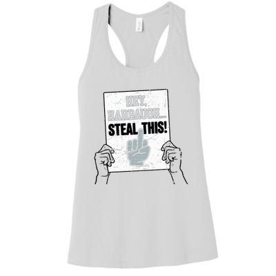 hey harbaugh steal this  Women's Racerback Tank