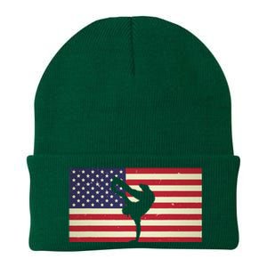 Hip Hop Street Break Dancing Teacher Patriotic American Flag Knit Cap Winter Beanie