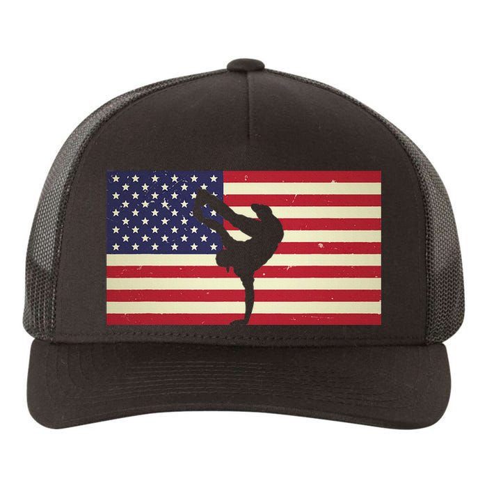 Hip Hop Street Break Dancing Teacher Patriotic American Flag Yupoong Adult 5-Panel Trucker Hat