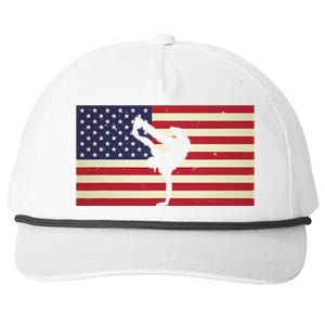 Hip Hop Street Break Dancing Teacher Patriotic American Flag Snapback Five-Panel Rope Hat