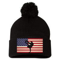 Hip Hop Street Break Dancing Teacher Patriotic American Flag Pom Pom 12in Knit Beanie