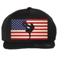 Hip Hop Street Break Dancing Teacher Patriotic American Flag Wool Snapback Cap