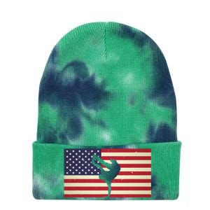 Hip Hop Street Break Dancing Teacher Patriotic American Flag Tie Dye 12in Knit Beanie