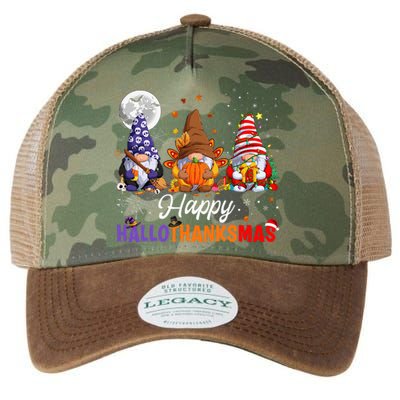 Happy Hallothanksmas Sloth Xmas Thanksgiving Halloween Legacy Tie Dye Trucker Hat