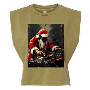 Hip Hop Santa Dj Christmas Garment-Dyed Women's Muscle Tee