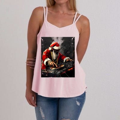 Hip Hop Santa Dj Christmas Women's Strappy Tank