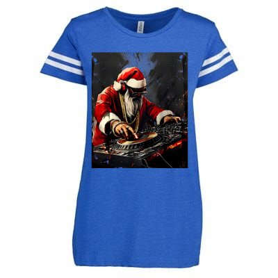 Hip Hop Santa Dj Christmas Enza Ladies Jersey Football T-Shirt