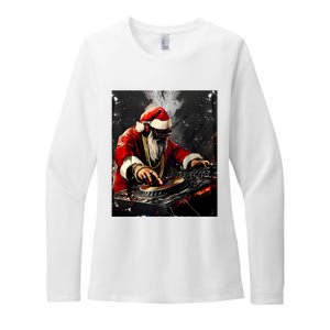 Hip Hop Santa Dj Christmas Womens CVC Long Sleeve Shirt