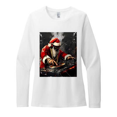 Hip Hop Santa Dj Christmas Womens CVC Long Sleeve Shirt