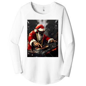 Hip Hop Santa Dj Christmas Women's Perfect Tri Tunic Long Sleeve Shirt