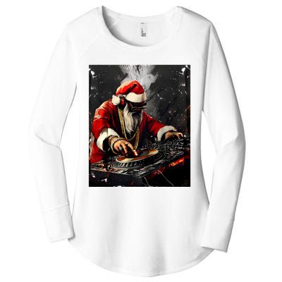 Hip Hop Santa Dj Christmas Women's Perfect Tri Tunic Long Sleeve Shirt