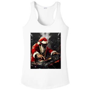 Hip Hop Santa Dj Christmas Ladies PosiCharge Competitor Racerback Tank