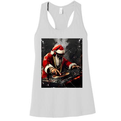 Hip Hop Santa Dj Christmas Women's Racerback Tank