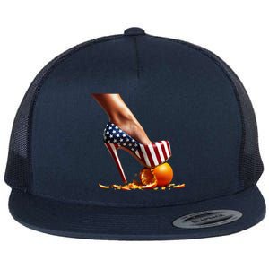 High Heels Squash Oranges; Kamala Harris Election Funny Gift Flat Bill Trucker Hat