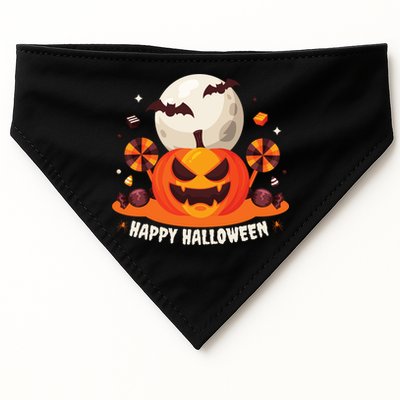 Happy Halloween Spooky Pumpkin Candy USA-Made Doggie Bandana