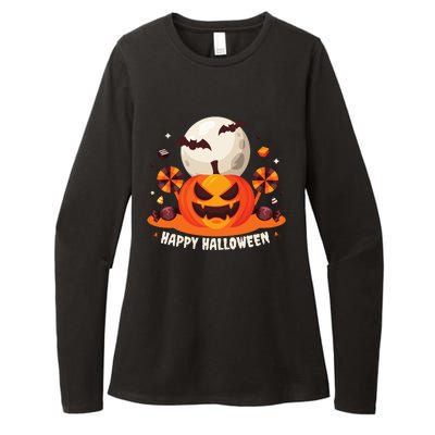 Happy Halloween Spooky Pumpkin Candy Womens CVC Long Sleeve Shirt