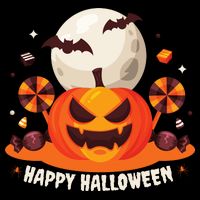 Happy Halloween Spooky Pumpkin Candy Polo