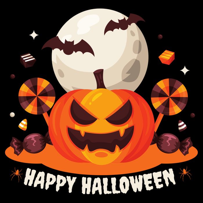 Happy Halloween Spooky Pumpkin Candy Polo