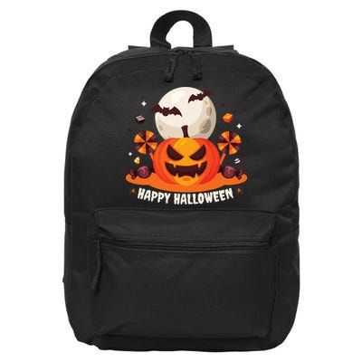 Happy Halloween Spooky Pumpkin Candy 16 in Basic Backpack