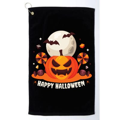 Happy Halloween Spooky Pumpkin Candy Golf Towel
