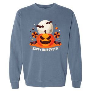 Happy Halloween Spooky Pumpkin Candy Garment-Dyed Sweatshirt