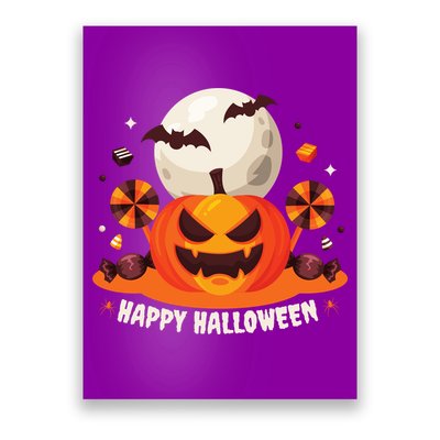 Happy Halloween Spooky Pumpkin Candy Poster