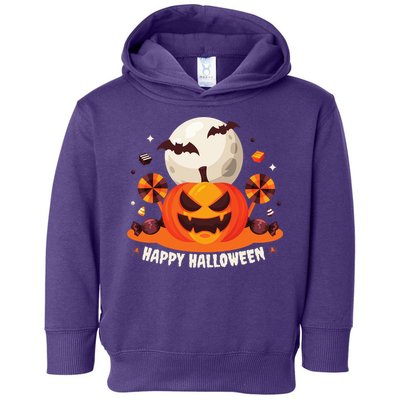 Happy Halloween Spooky Pumpkin Candy Toddler Hoodie