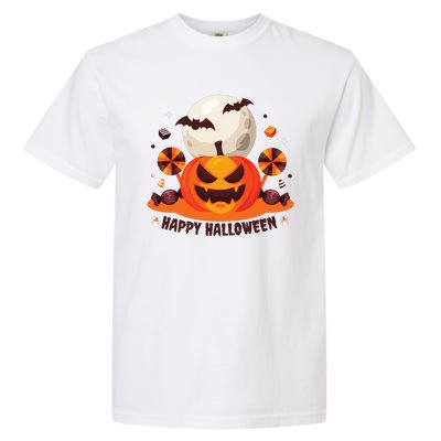 Happy Halloween Spooky Pumpkin Candy Garment-Dyed Heavyweight T-Shirt