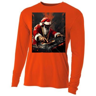 Hip Hop Santa Dj Christmas Great Gift Cooling Performance Long Sleeve Crew