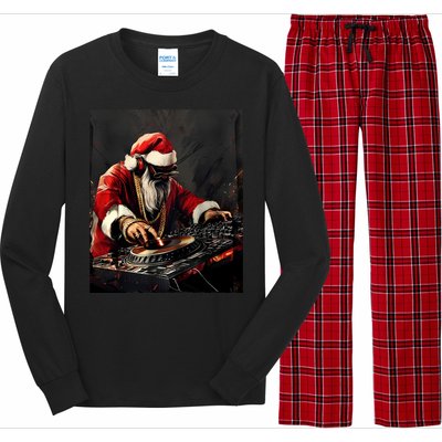 Hip Hop Santa Dj Christmas Great Gift Long Sleeve Pajama Set