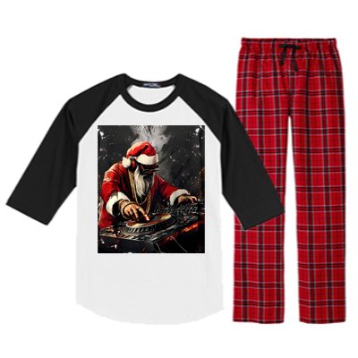 Hip Hop Santa Dj Christmas Great Gift Raglan Sleeve Pajama Set