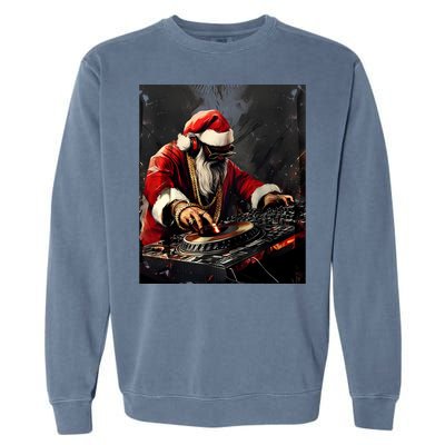 Hip Hop Santa Dj Christmas Great Gift Garment-Dyed Sweatshirt