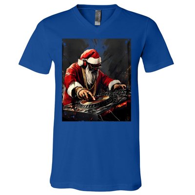 Hip Hop Santa Dj Christmas Great Gift V-Neck T-Shirt