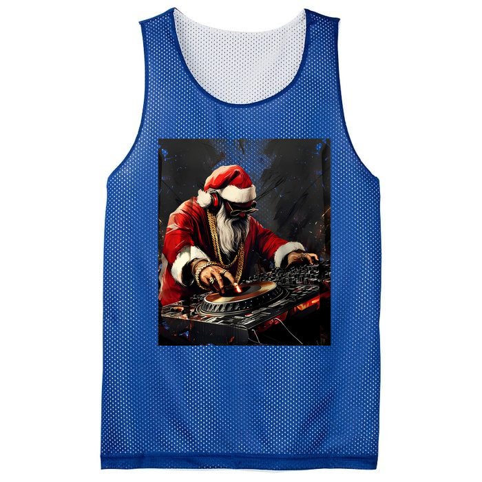 Hip Hop Santa Dj Christmas Great Gift Mesh Reversible Basketball Jersey Tank