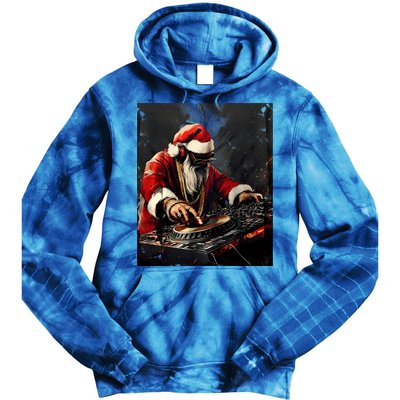 Hip Hop Santa Dj Christmas Great Gift Tie Dye Hoodie